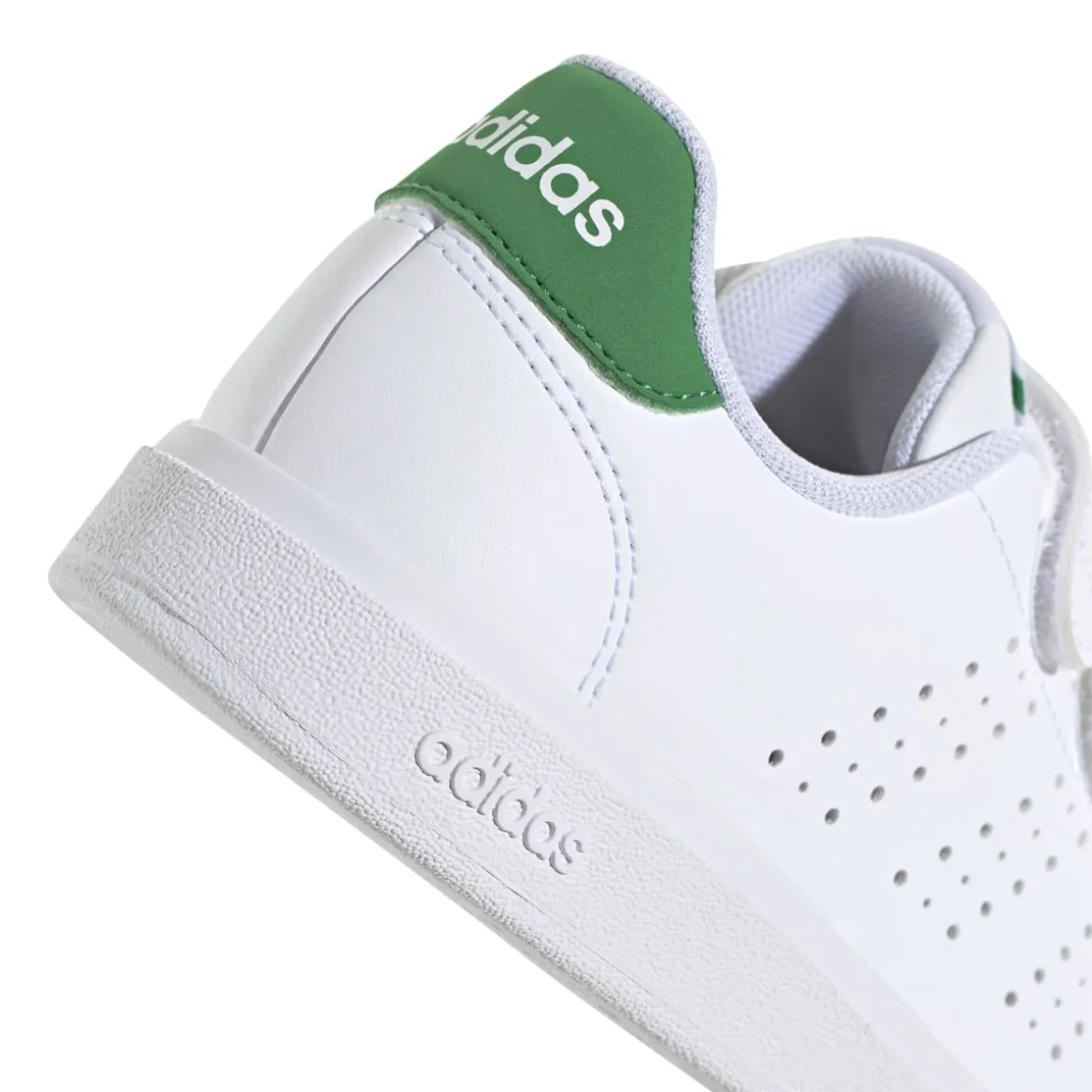 Sneakers da ragazzo bianche con dettagli verdi Advantage Base 2.0 adidas