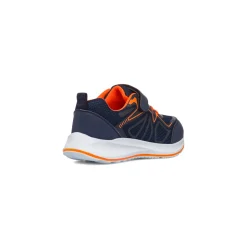 Sneakers da ragazzo blu con dettagli arancioni Jog