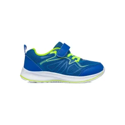 Sneakers da ragazzo blu con dettagli verde lime Jog