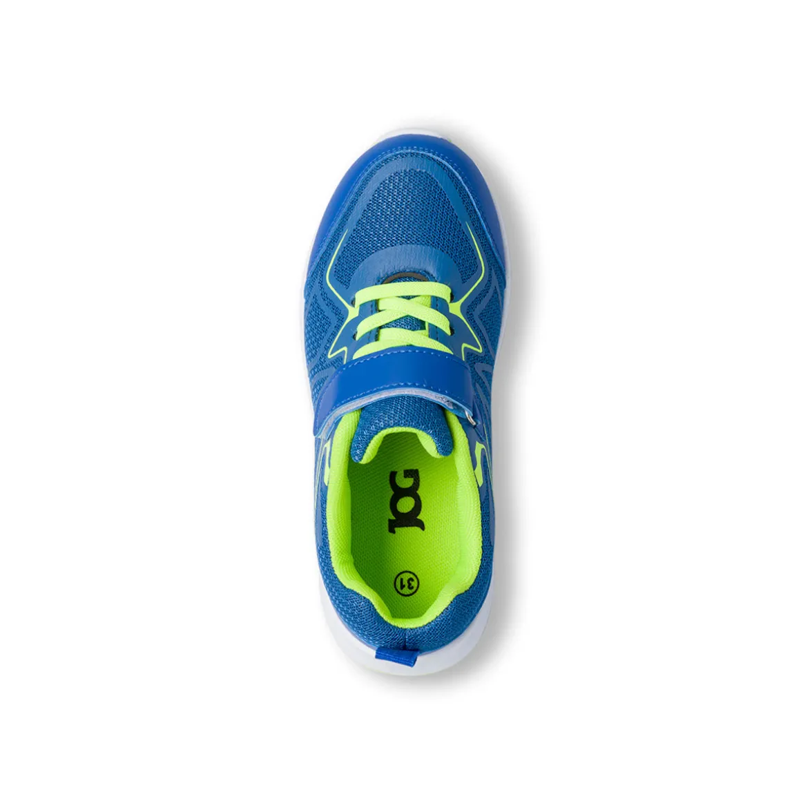 Sneakers da ragazzo blu con dettagli verde lime Jog