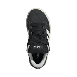 Sneakers da ragazzo e ragazza nere in pelle effetto scamosciato adidas Grand Court 00s