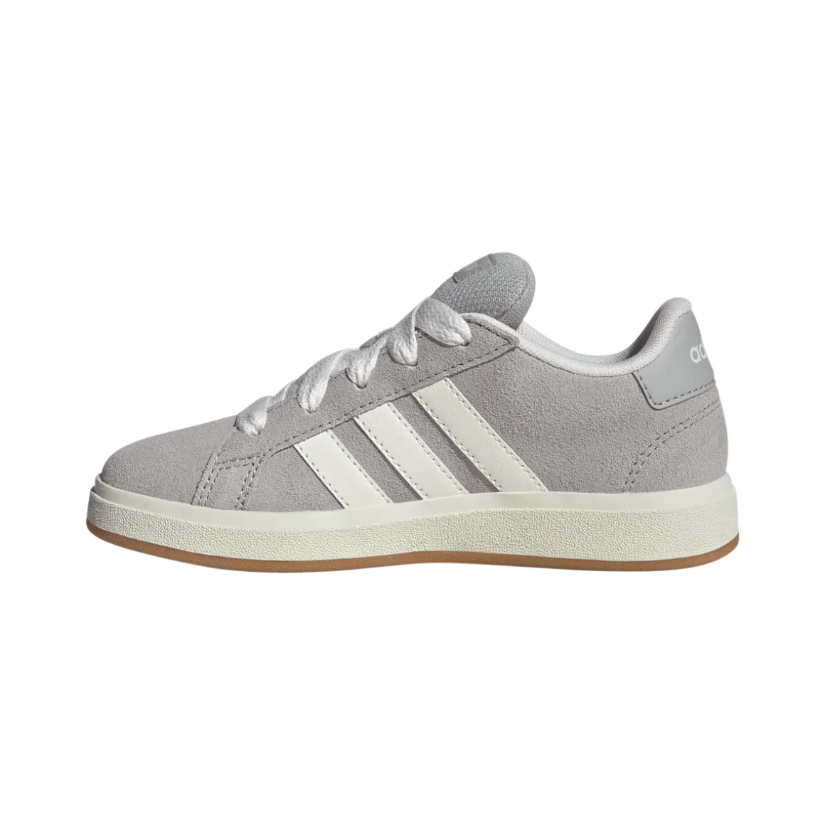 Sneakers da ragazzo e ragazza grigie in pelle effetto scamosciato adidas Grand Court 00s