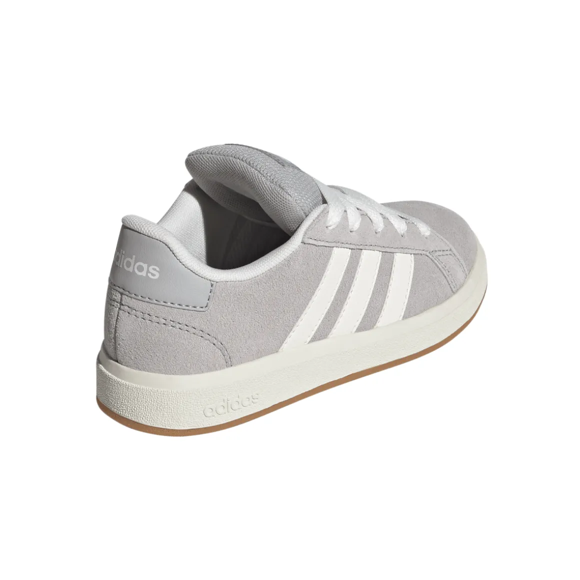 Sneakers da ragazzo e ragazza grigie in pelle effetto scamosciato adidas Grand Court 00s