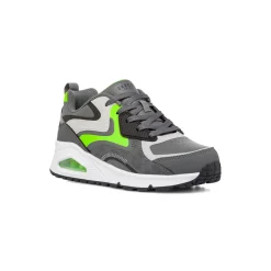 Sneakers da ragazzo grigie e verde fluo con suola ad aria Skechers Uno