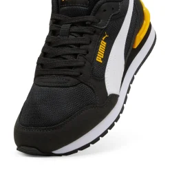 Sneakers da ragazzo nere con dettagli gialli Puma Runner V4