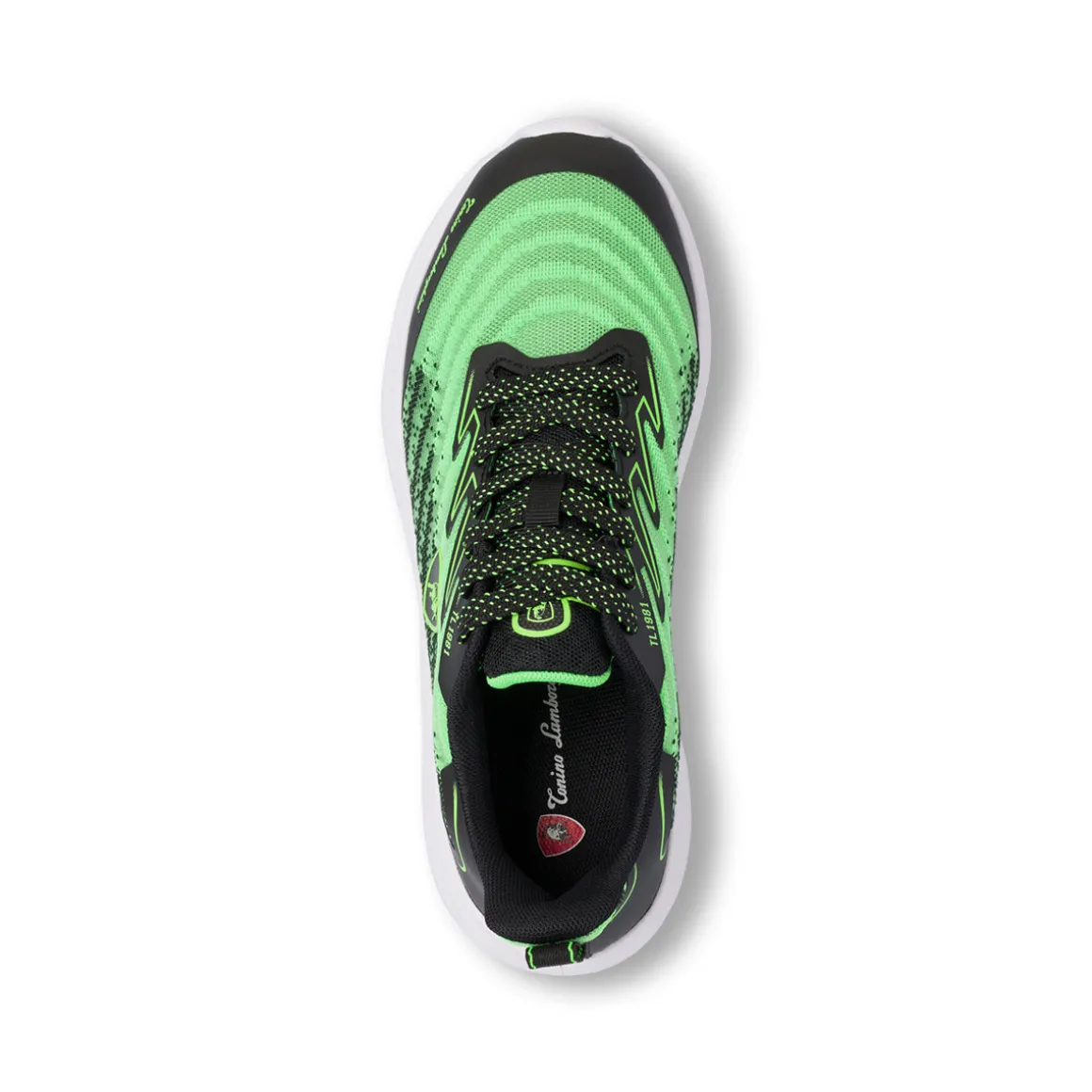 Sneakers da ragazzo verdi e nere con logo Tonino Lamborghini