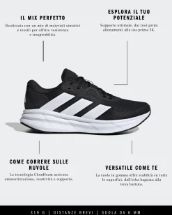 Sneakers da running uomo nere con logo adidas Galaxy 7
