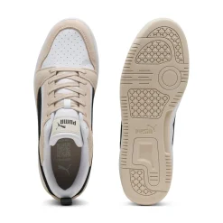 Sneakers da uomo beige e bianche con dettagli effetto scamosciato Puma Rebound v6 Low