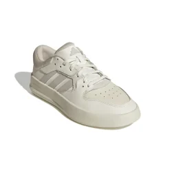 Sneakers da uomo bianche off -white e beige con logo adidas Court 24