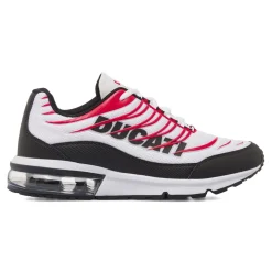 Sneakers da Uomo Bianche con Dettagli Rossi e Neri Suola Ammortizzata Ducati