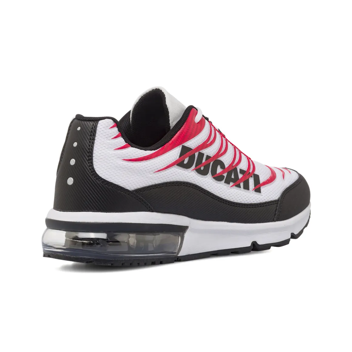 Sneakers da Uomo Bianche con Dettagli Rossi e Neri Suola Ammortizzata Ducati