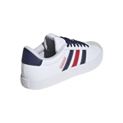 Sneakers da uomo bianche con dettagli blu e rossi adidas VL Court 3.0
