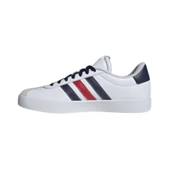 Sneakers da uomo bianche con dettagli blu e rossi adidas VL Court 3.0