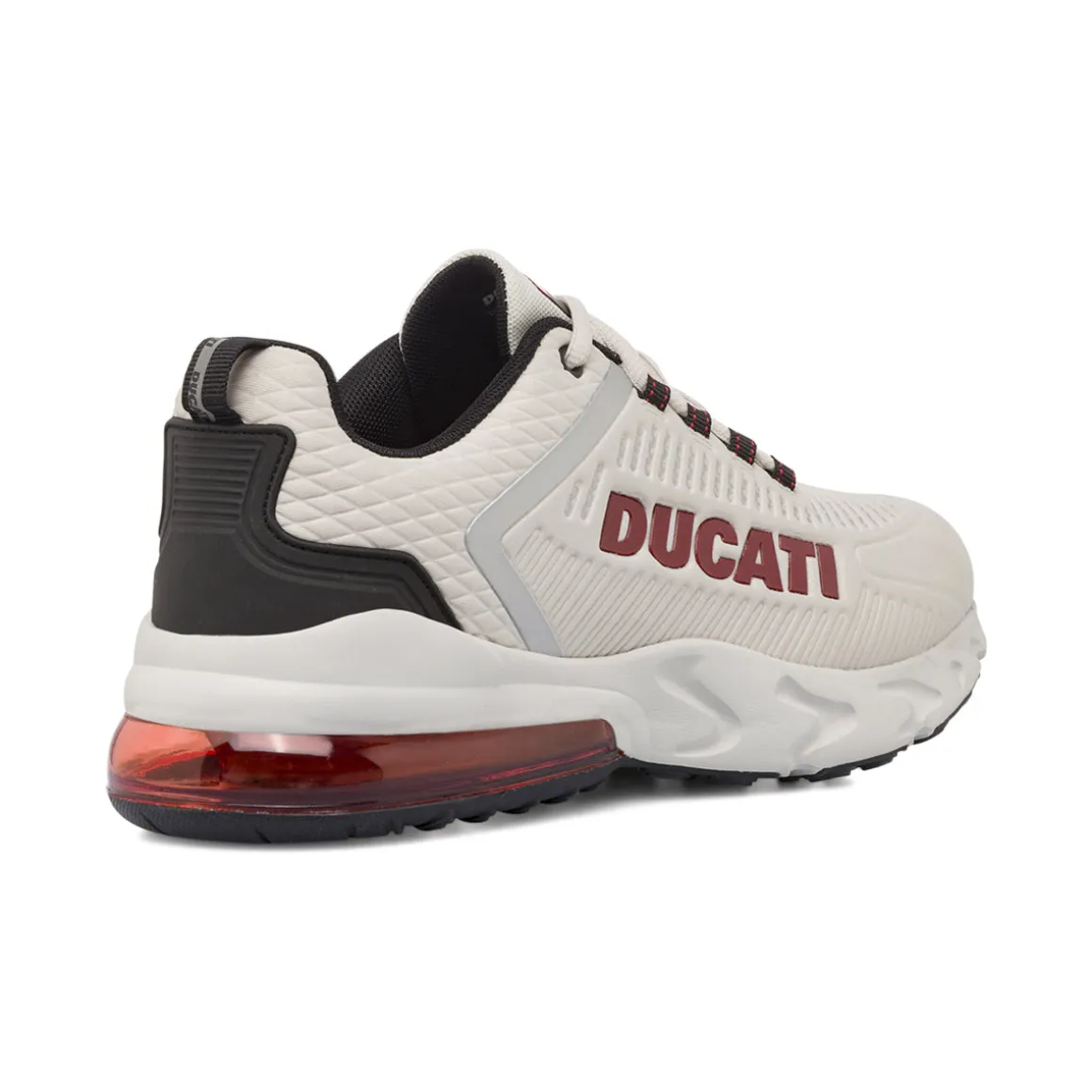Sneakers da Uomo Bianche con Maxi Logo Rosso Ducati