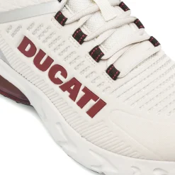 Sneakers da Uomo Bianche con Maxi Logo Rosso Ducati