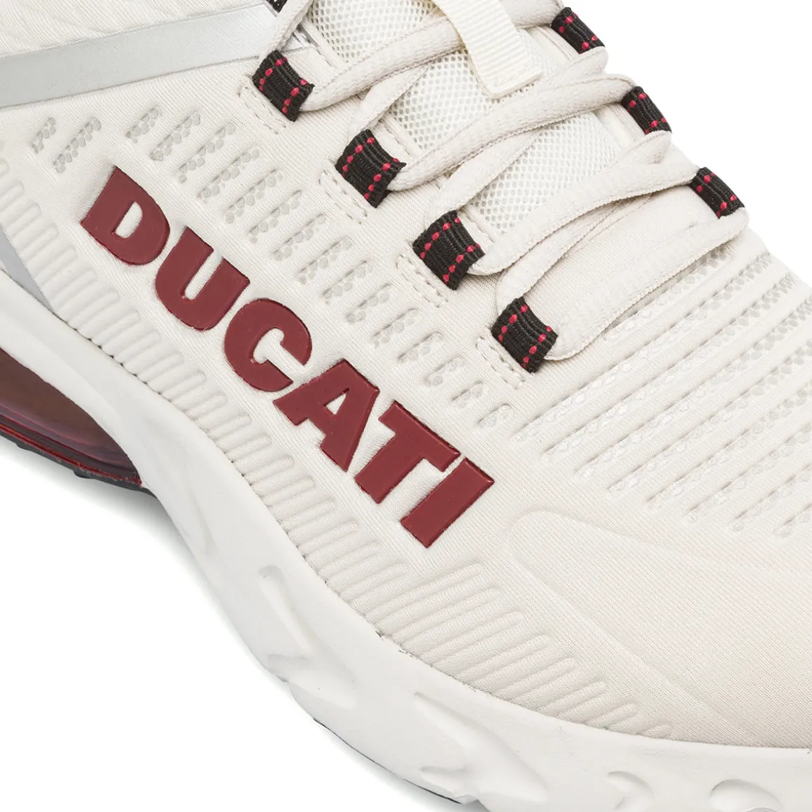 Sneakers da Uomo Bianche con Maxi Logo Rosso Ducati