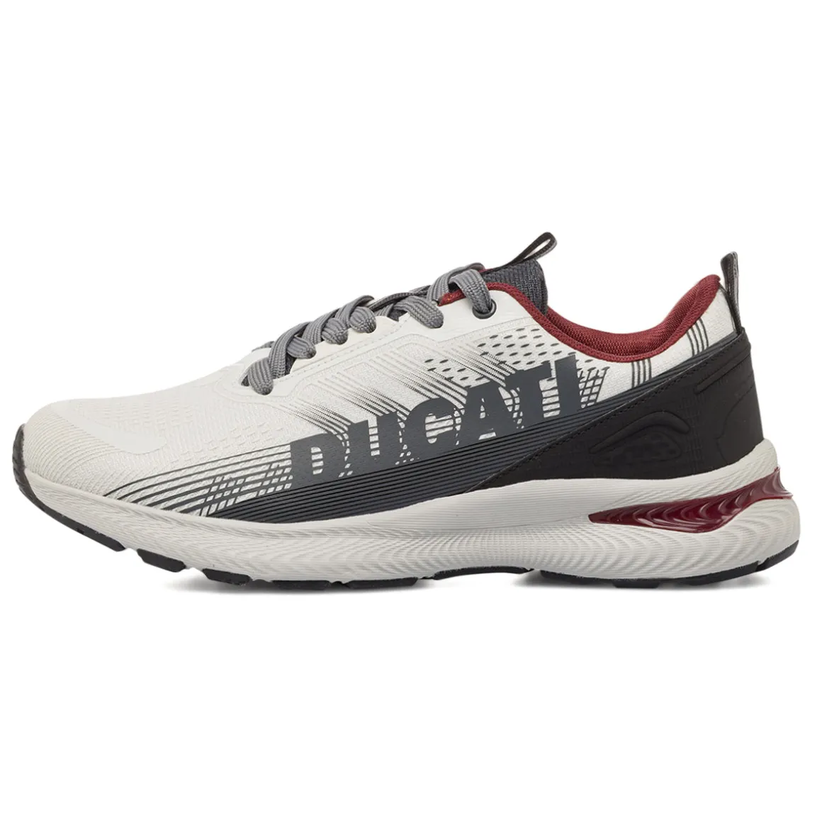 Sneakers da Uomo Bianche con Dettagli Neri e Bordeaux Ducati
