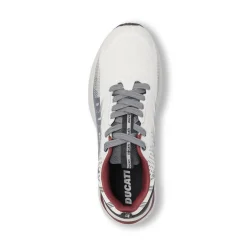 Sneakers da Uomo Bianche con Dettagli Neri e Bordeaux Ducati