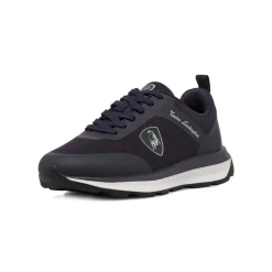 Sneakers da uomo blu con logo e dettagli grigi Tonino Lamborghini