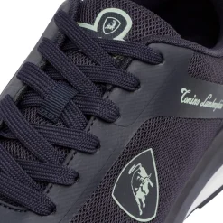 Sneakers da uomo blu con logo e dettagli grigi Tonino Lamborghini