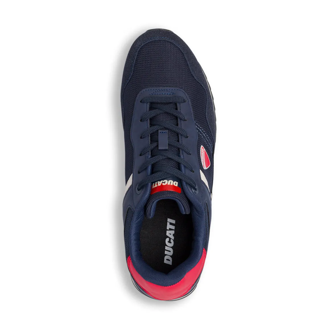 Sneakers da uomo blu con dettagli rossi e bianchi Ducati