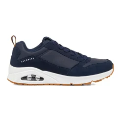Sneakers da uomo blu navy in pelle con ammortizzazione ad aria Skechers Uno