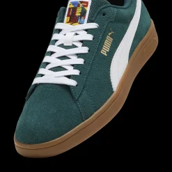 Sneakers da uomo in pelle verde scuro con logo Puma Smash 3.0