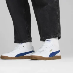 Sneakers da uomo in pelle bianche e blu Puma Club 5v5