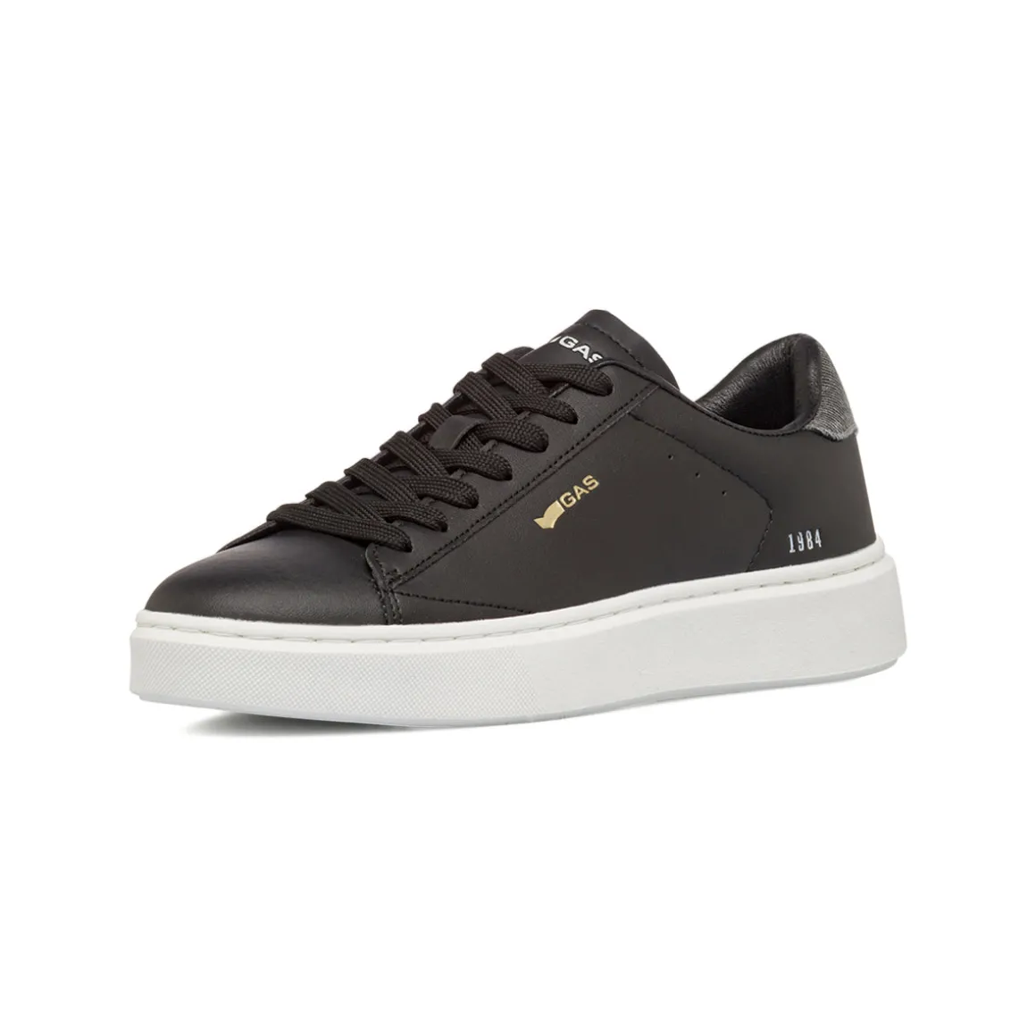 Sneakers da Uomo Nere con Suola Bianca Gas