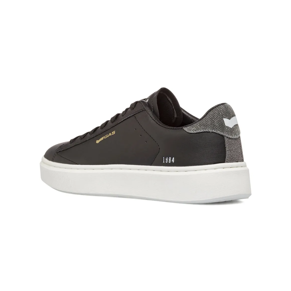 Sneakers da Uomo Nere con Suola Bianca Gas