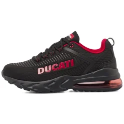 Sneakers da Uomo Nere con Maxi Logo Rosso e Suola Ammortizzata Ducati
