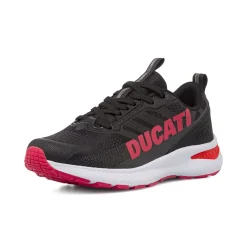 Sneakers da Uomo Nere con Maxi Logo Rosso e Suola Sportiva Ducati