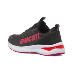 Sneakers da Uomo Nere con Maxi Logo Rosso e Suola Sportiva Ducati