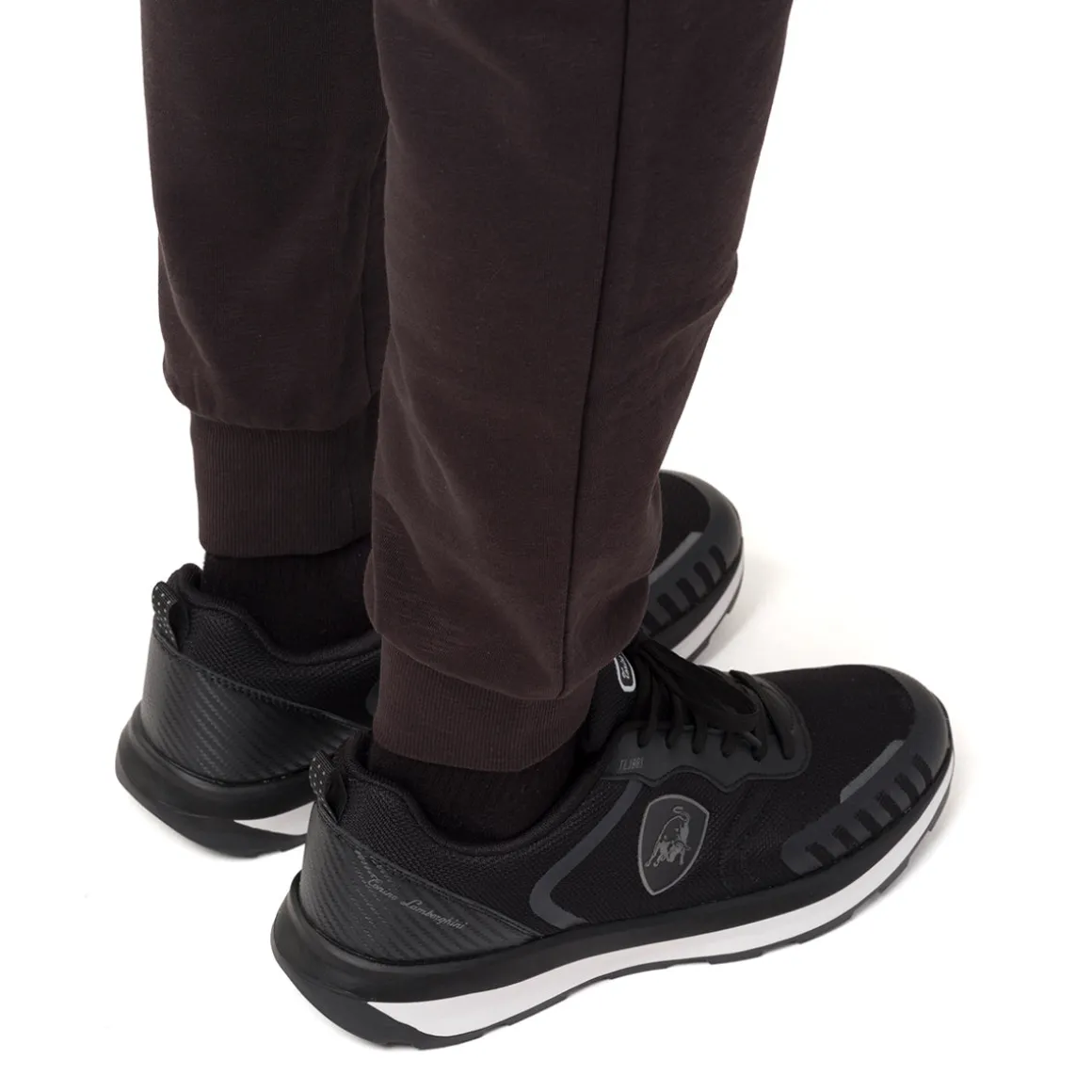 Sneakers da uomo nere con logo e dettagli grigi Tonino Lamborghini