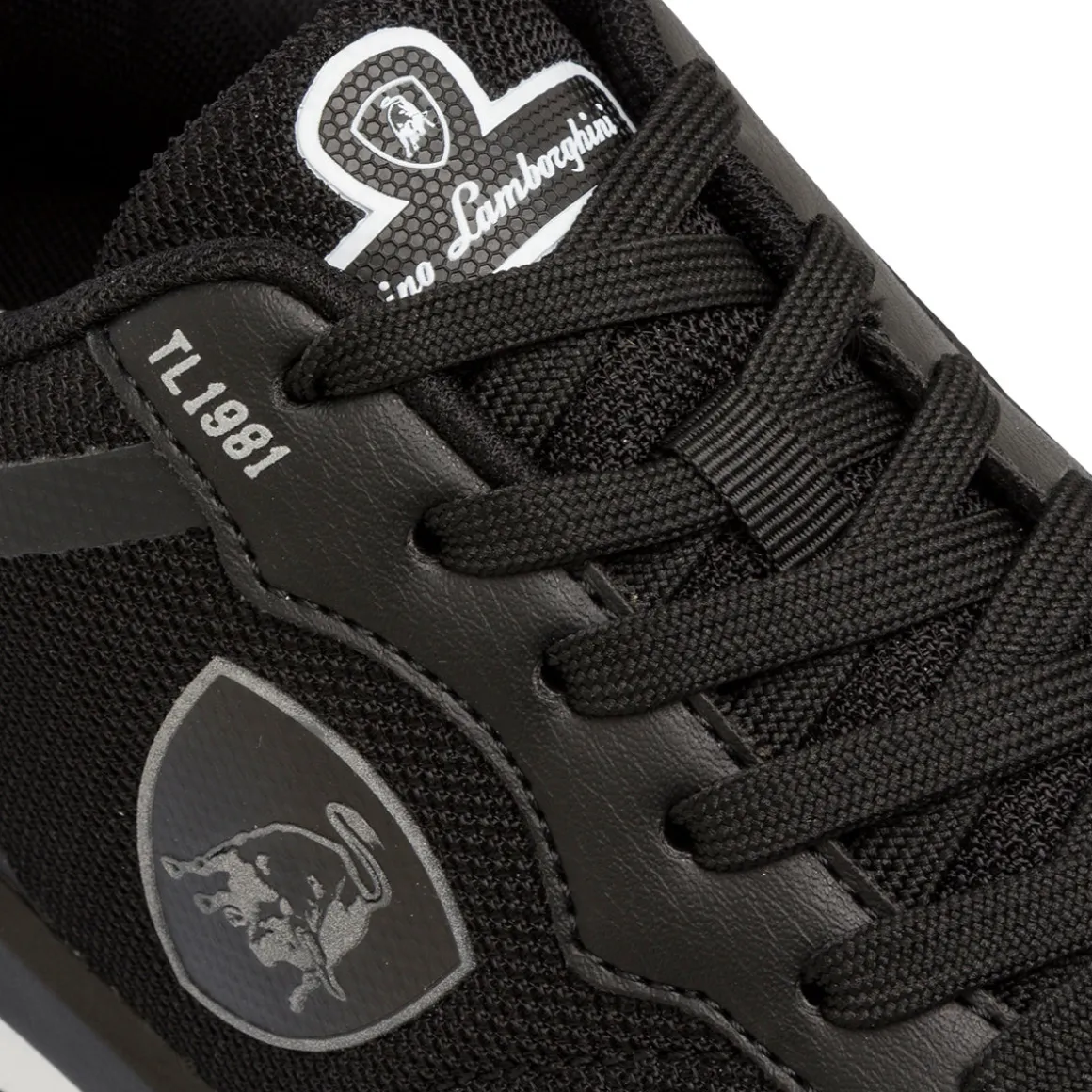Sneakers da uomo nere con logo e dettagli grigi Tonino Lamborghini