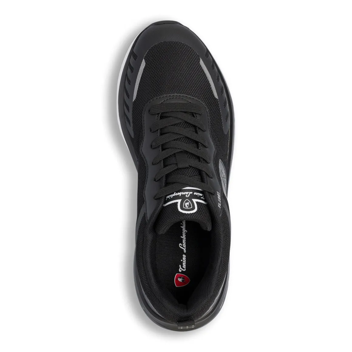 Sneakers da uomo nere con logo e dettagli grigi Tonino Lamborghini
