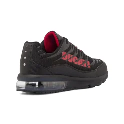 Sneakers da Uomo Nere con Maxi Logo Rosso Ducati