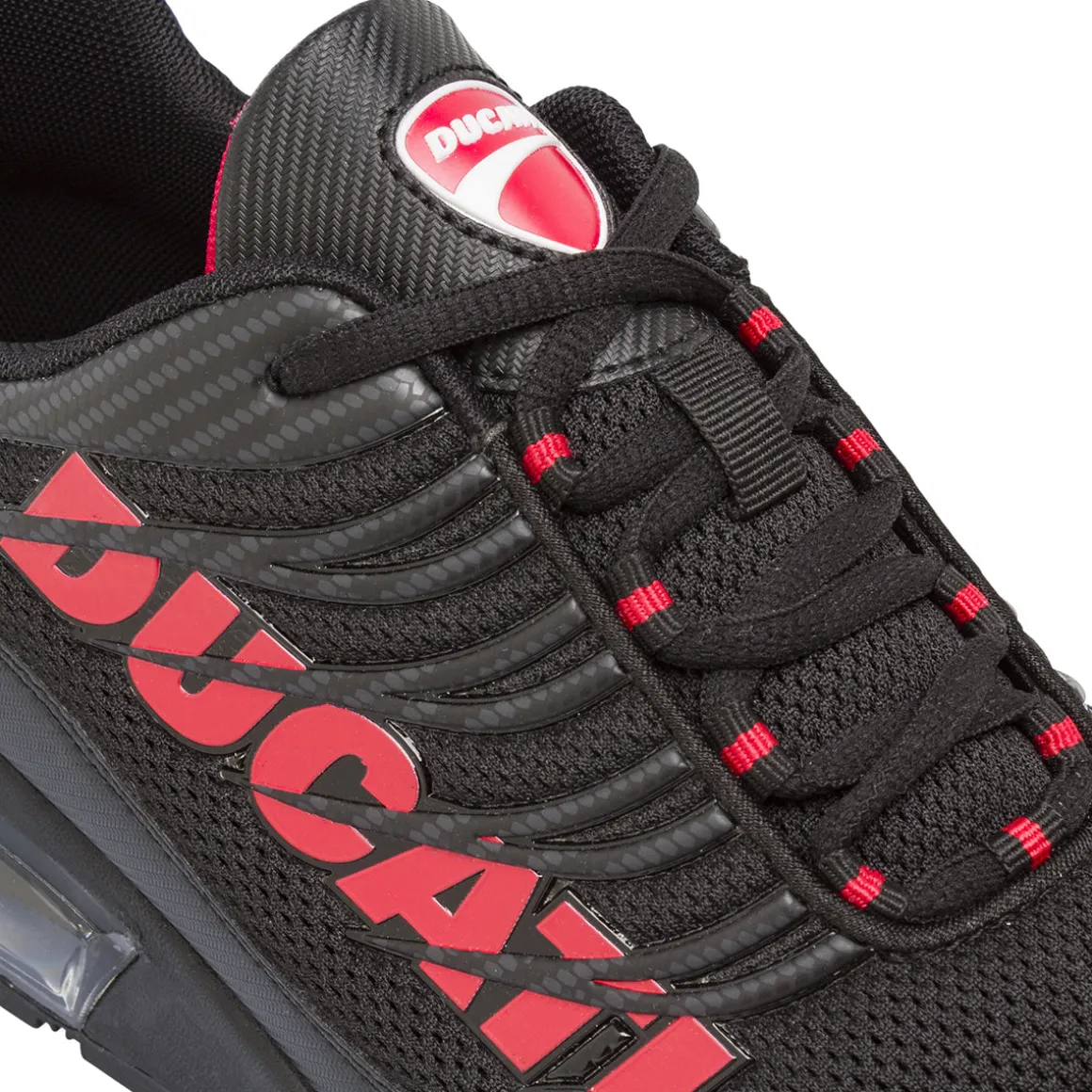 Sneakers da Uomo Nere con Maxi Logo Rosso Ducati