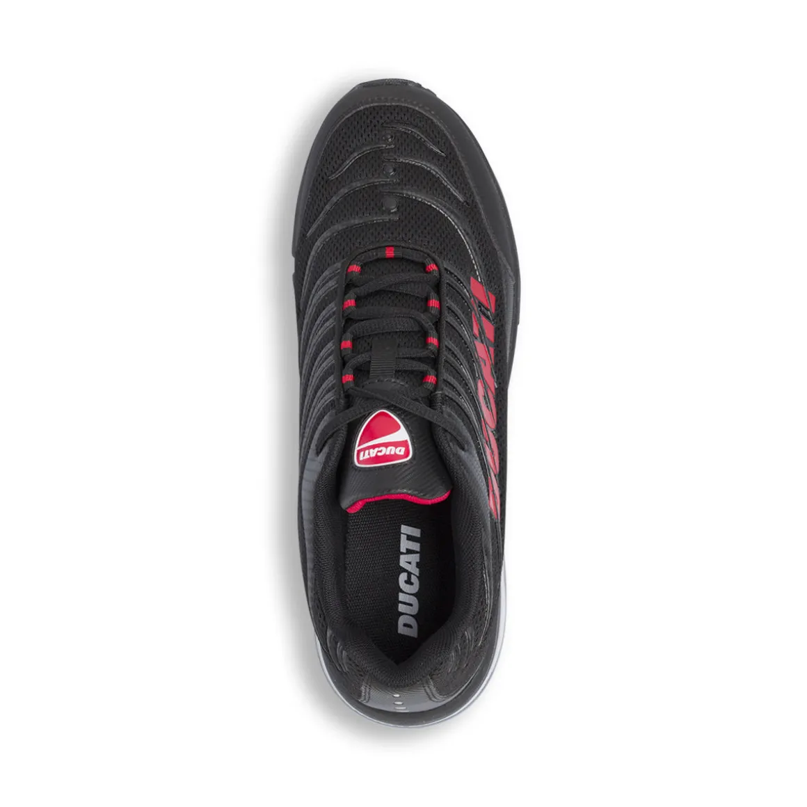 Sneakers da Uomo Nere con Maxi Logo Rosso Ducati