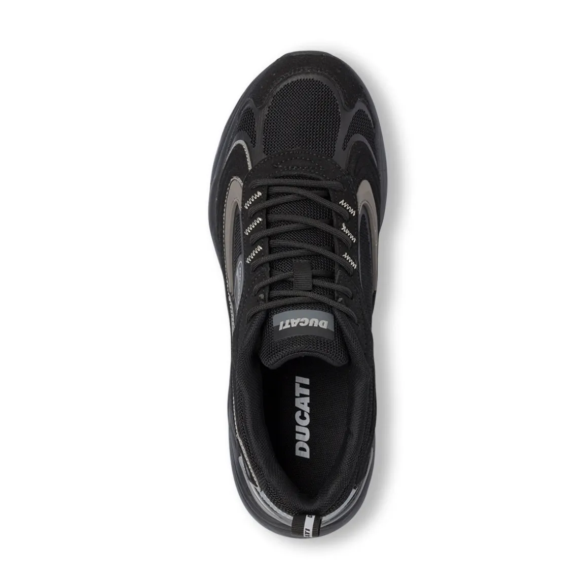 Sneakers da Uomo Nere con Dettagli Grigi e Suola Sportiva Ducati
