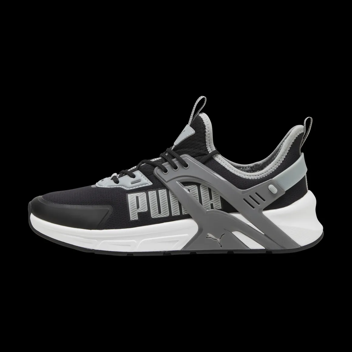 Sneakers da uomo nere e grigie con logo Puma Pacer