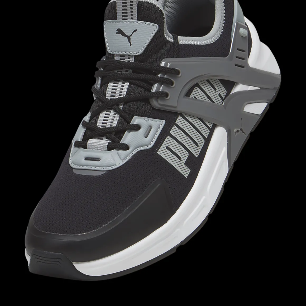 Sneakers da uomo nere e grigie con logo Puma Pacer