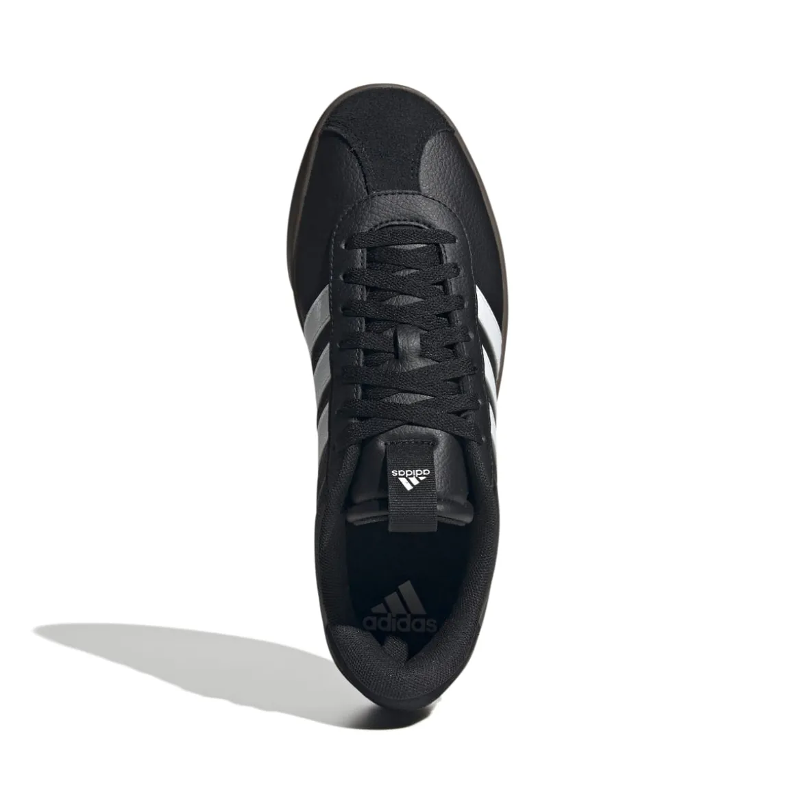 Sneakers da uomo nere in pelle scamosciata con logo adidas VL Court 3.0