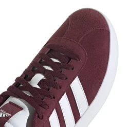 Sneakers da uomo rosso bordeaux in pelle con logo adidas VL Court 3.0