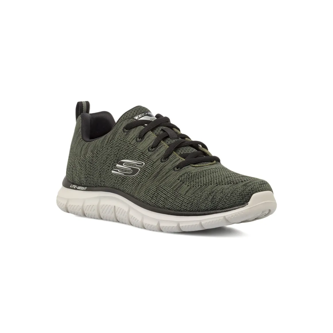 Sneakers da uomo verdi in tessuto knit Skechers Memory Foam