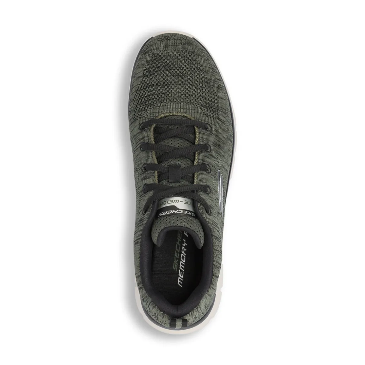 Sneakers da uomo verdi in tessuto knit Skechers Memory Foam