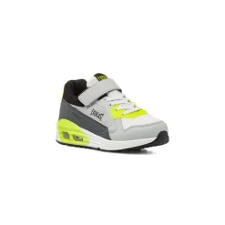 Sneakers grigie da bambino con strappo e dettagli fluo Everlast