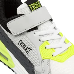 Sneakers grigie da bambino con strappo e dettagli fluo Everlast