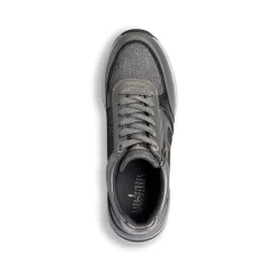 Sneakers grigie da donna con dettagli glitter e zip Lora Ferres
