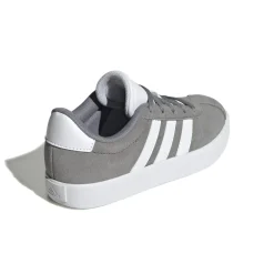 Sneakers grigie da ragazzo con strisce bianche adidas VL Court 3.0 K